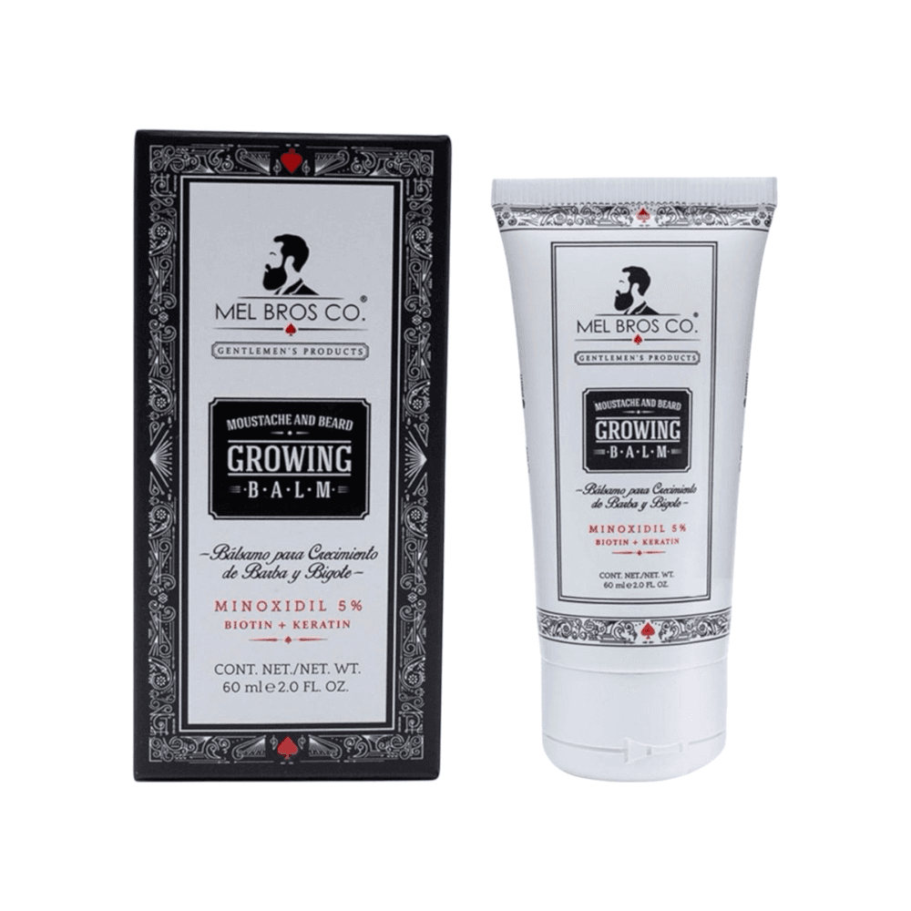 Bálsamo Clásico de Crecimiento de Barba y Bigote 5% Minoxidil - 2oz|60ml Biotina + Queratina & Vitaminas