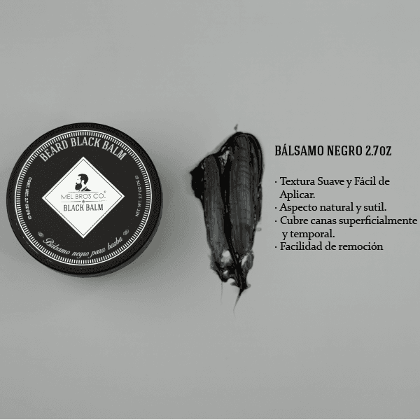 Bálsamo Negro para Barba 2.7oz | Cubre canas + Pigmento Mineral 100% Natural + Estiliza & Moldea 4