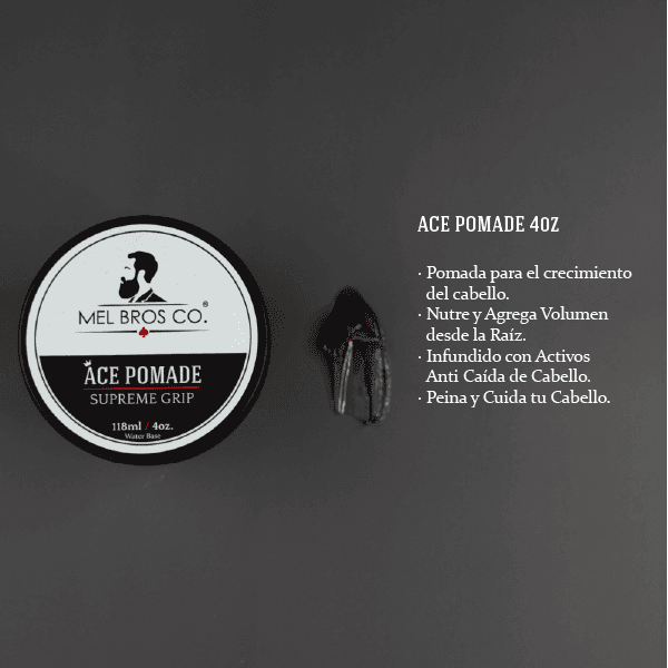 Ace Pomade Supreme Grip 4oz | Biotina + Queratina + Cafeína 3