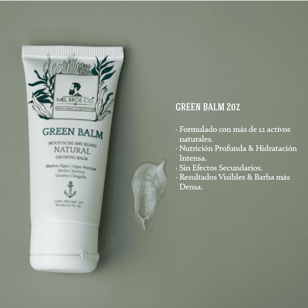 Green Balm Crecimiento de Barba y Bigote 2oz /60ml | Alga Marinas + Biotina + Regaliz + Queratina 3